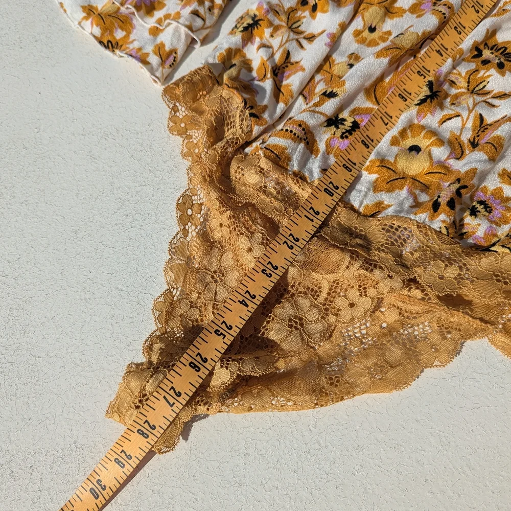 Free People | Intimately Blooming Borders Bodysuit Lace Medium Yellow Orange